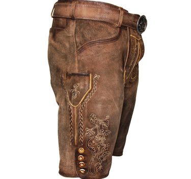 MADDOX Kurze Herren Lederhose "Horn" mit Gürtel | Antik W. Stein