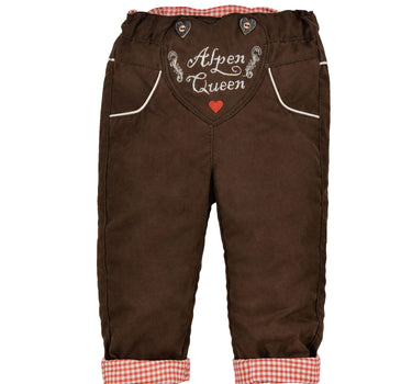 BONDI Baby Mädchen Kunstlederhose "Alpen Queen" 86683 | Braun