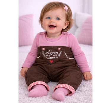 BONDI Baby Mädchen Kunstlederhose "Alpen Queen" 86683 | Braun