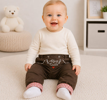 BONDI Baby Mädchen Kunstlederhose "Alpen Queen" 86683 | Braun