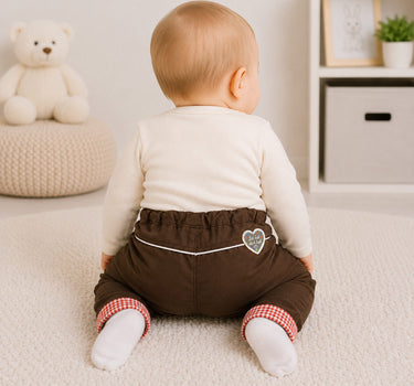 BONDI Baby Mädchen Kunstlederhose "Alpen Queen" 86683 | Braun