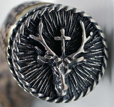 Funk Hirschhorn Flaschenöffner mit Zierkappe | Hubertushirsch