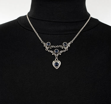 LUISIA Halskette "Isabel" mit Premium Kristall Herz | Dunkelblau