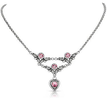 LUISIA® Halskette "Isabel" mit Premium Kristall Herz | Rosa