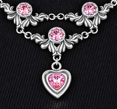 LUISIA® Halskette "Isabel" mit Premium Kristall Herz | Rosa