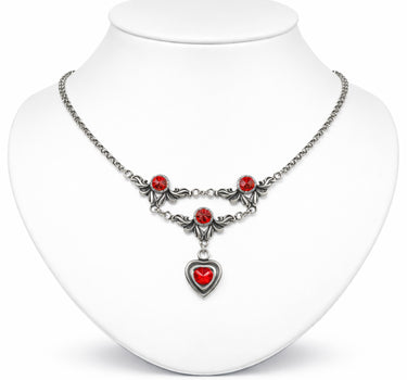 LUISIA Halskette "Isabel" mit Premium Kristall Herz | Rot