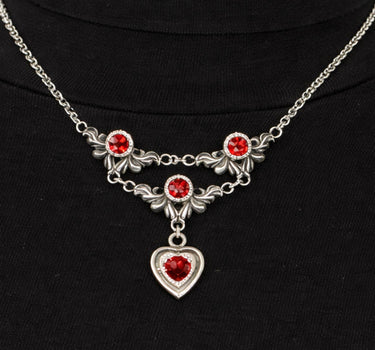 LUISIA Halskette "Isabel" mit Premium Kristall Herz | Rot