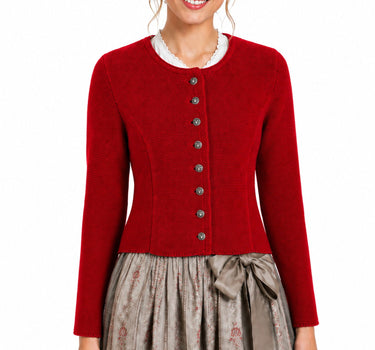 Isar-Trachten Damen Strickjacke "Saskia" 57102 | Rot