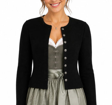 Isar-Trachten Damen Strickjacke "Saskia" 57102 | Schwarz
