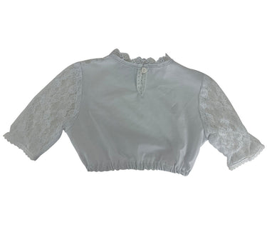Isar-Trachten Kinder Dirndlbluse "Lotta" Spitze Hochgeschlossen 70744 | Weiß