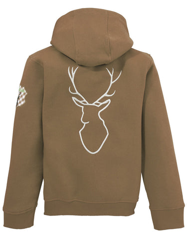 Isar-Trachten Kapuzenjacke für Kinder 57301 Sweatjacke Berber Braun