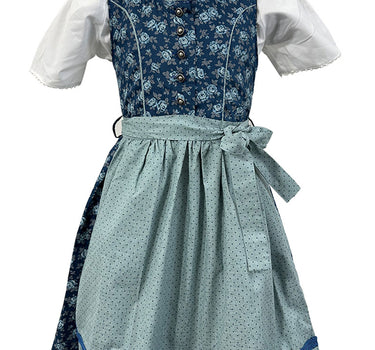 Isar-Trachten Kinder Dirndl "Emma" 3-tlg. mit Bluse 63112 | Blau