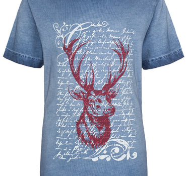 Isar-Trachten Jungen T-Shirt mit Hirschmotiv 52780 | Jeansblau