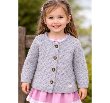 BONDI Mädchen Trachten Strickjacke "Alpenglück" 86852 | Grau