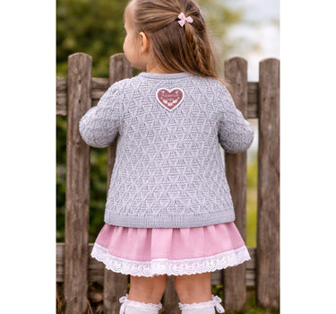 BONDI Mädchen Trachten Strickjacke "Alpenglück" 86852 | Grau