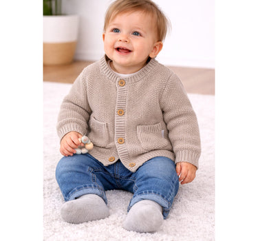 BONDI Baby Jungen Trachten Strickjacke 93985 | Cappuccino