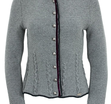 Trachten Strickjacke Nicki | Steingrau Schwarz
