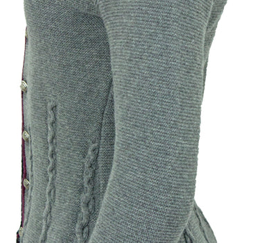 Trachten Strickjacke Nicki | Steingrau Schwarz