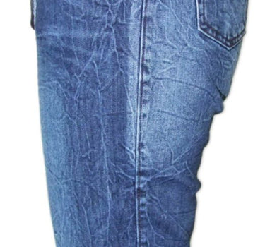 Lekra Damen Jeans Bea Kniebundhose in Lederhosen Optik - Blau