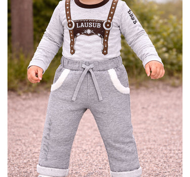 BONDI Baby Jungen Jogginghose "Wild Love" 86635 | Grey-Melange