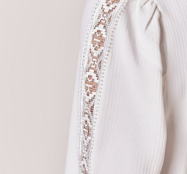 Julia Trentini Damen Dirndlbluse "Romina" 7/8 Langarm 710265 | Ecru