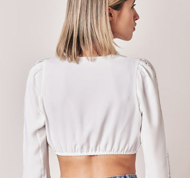 Julia Trentini Damen Dirndlbluse "Romina" 7/8 Langarm 710265 | Ecru