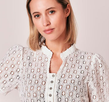 Julia Trentini Dirndlbluse "Margareta" Traditionell Halbarm 710065 | Ecru