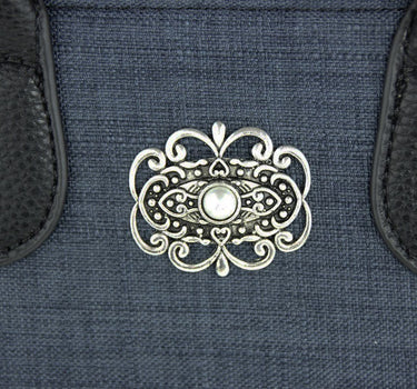 Handtasche "Katrina" mit Metallapplikation | Dunkelblau