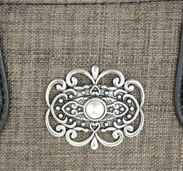Handtasche "Katrina" mit Metallapplikation | Dunkelbraun