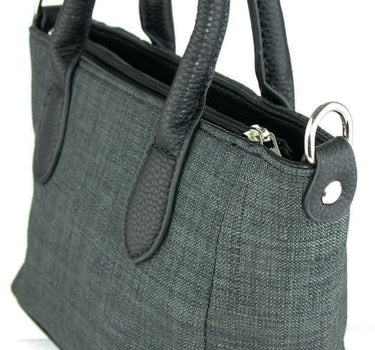 Handtasche "Katrina" mit Metallapplikation | Dunkelgrau