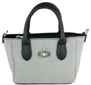 Handtasche "Katrina" mit Metallapplikation | Hellgrau