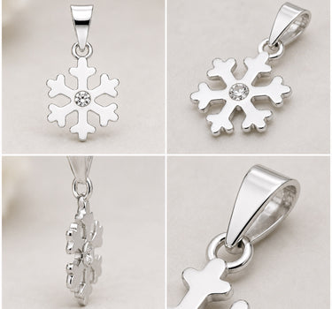 LUISIA Kettenanhänger Schneeflocke mit Kristall von Swarovski® | 925 Sterling Silber | Kristall
