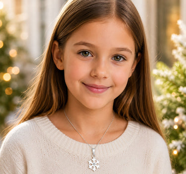 LUISIA Kettenanhänger Schneeflocke mit Kristall von Swarovski® | 925 Sterling Silber | Kristall