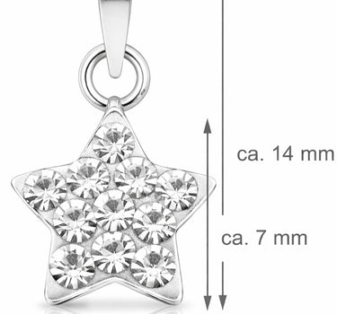 LUISIA Kettenanhänger Stern mit Premium Kristallen | Dunkelblau - 925 Sterling Silber