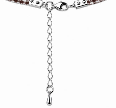 LUISIA® Kinder Halskette "Kariert mit Herz" mit Kristallen von Swarovski® | Braun