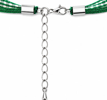 LUISIA® Kinder Halskette "Kariert mit Herz" mit Kristallen von Swarovski® | Dunkelgrün