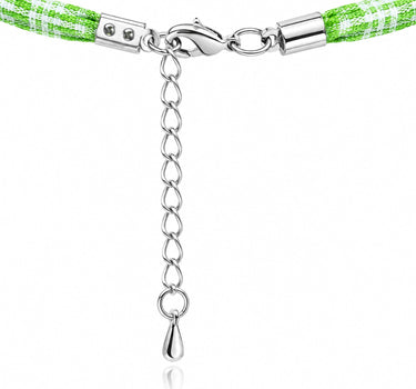 LUISIA® Kinder Halskette "Kariert mit Herz" mit Kristallen von Swarovski® | Hellgrün