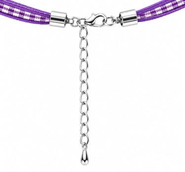 LUISIA® Kinder Halskette "Kariert mit Herz" mit Kristallen von Swarovski® | Lavendel