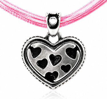 LUISIA® Kinder Halskette "Kariert mit Herz" mit Kristallen von Swarovski® | Rosa