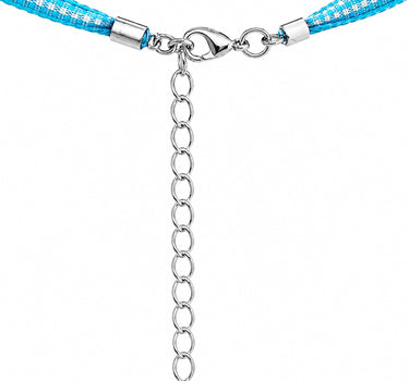 LUISIA® Kinder Halskette "Kariert mit Herz" mit Kristallen von Swarovski® | Türkis