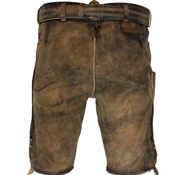 MADDOX Herren Lederhose "Kochelsee" mit Gürtel | Smoke Antik