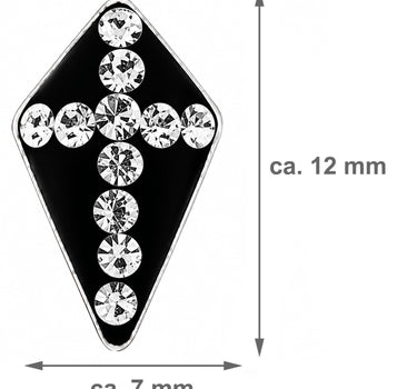 LUISIA® Ohrringe "Kreuz" mit Swarovski® Kristallen | Schwarz - 925 Sterling Silber