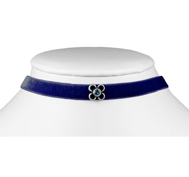 LUISIA® Samt Kropfband "Ramona" mit Premium Kristall | Dunkelblau