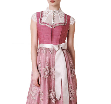 Krüger Dirndl "Pati" mit Spitzenschürze 116165 | Pink 70cm