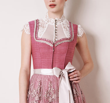 Krüger Dirndl "Pati" mit Spitzenschürze 116165 | Pink 70cm