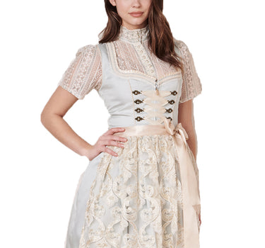 Krüger Dirndl "Dalina" Spitzenschürze 412465 | Hellblau Creme 50cm