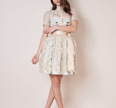 Krüger Dirndl "Dalina" Spitzenschürze 412465 | Hellblau Creme 50cm