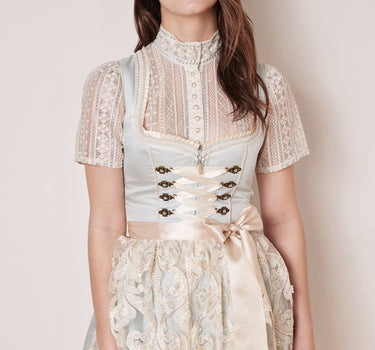 Krüger Dirndl "Dalina" Spitzenschürze 412465 | Hellblau Creme 50cm