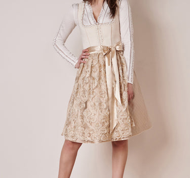 Krüger Dirndl "Klarissa" Spitzenschürze 411565 | Beige - 60cm