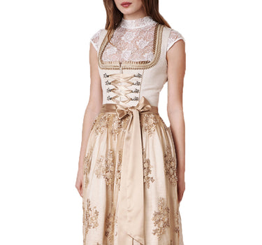 Krüger Dirndl "Neila" mit Spitzenschürze 116365 | Natur - 70cm